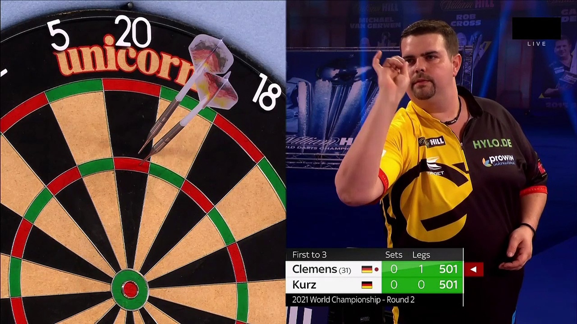 Gabriel Clemens vs Nico Kurz Round 2 World Darts Championship 2021