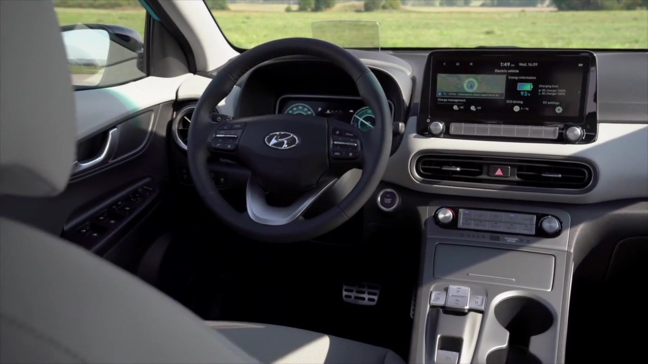 Der neue Hyundai Kona Elektro - Modernisierter Innenraum mit digitalem Cockpit und Bluelink® Telematikdiensten
