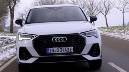 Audi Q3 TFSI e in Glacier white Driving in the country