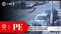 Inspector de tránsito fue arrollado tras choque de combi con automóvil | Primera Edición