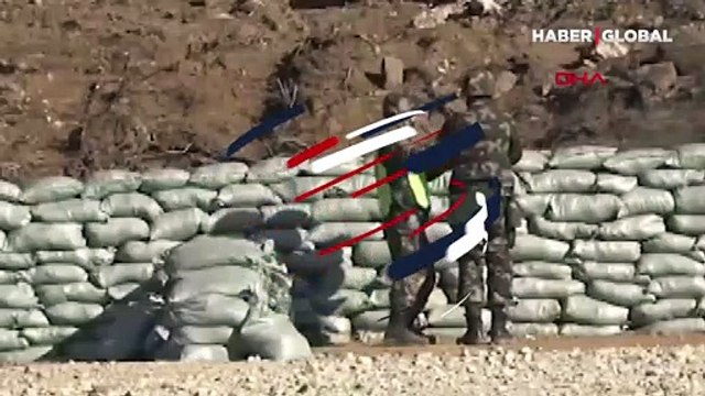 Acemi asker pimini çektiği el bombasını mevziiye böyle düşürdü