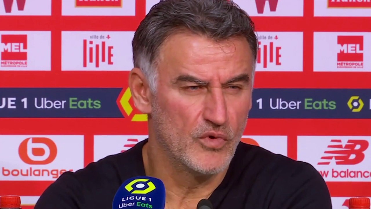 Football - Ligue 1 - Christophe Galtier en conférence de presse après LOSC 0-0 PSG
