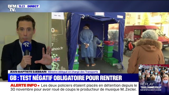 Royaume-Uni: les ressortissants français pourront rentrer en présentant un test PCR ou antigénique négatif, annonce le ministre délégué en charge des Transports