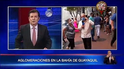 Download Video: Aglomeraciones en el sector de la Bahía en Guayaquil