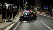 Ora News - Pogradec, Benz-i përplaset me shtyllën dhe banesën, plagoset një person