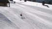 Skier Crashes Into Snow Slope After Launching Off Of Ramp