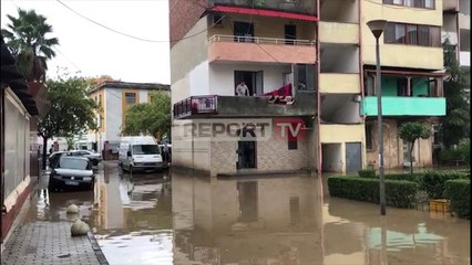 Report TV - Lezhë, shirat e parë të vjeshtës sjellin probleme, përmbytet një lagje