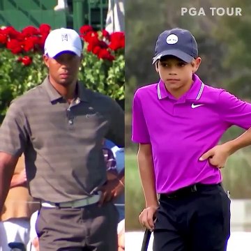 La gestuelle identique du fils de Tiger Woods comparé à son père