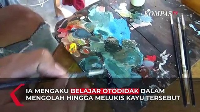 Manfaatkan Limbah Kayu Menjadi Lukisan Menarik