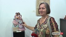 Report TV - Skulpturë në qeramikë, dy vajza bëjnë me duar shqiponjën dykrenore