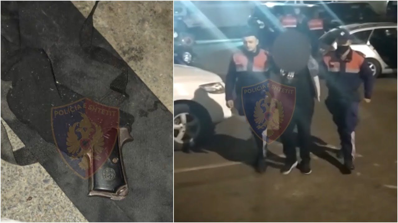 Ora News - Me pistoletën gati për të qëlluar, Policia arreston 27-vjeçarin