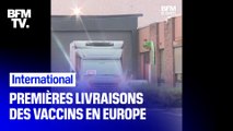 Covid-19: les premiers vaccins quittent l'usine Pfizer pour être distribués dans l'Union Européenne