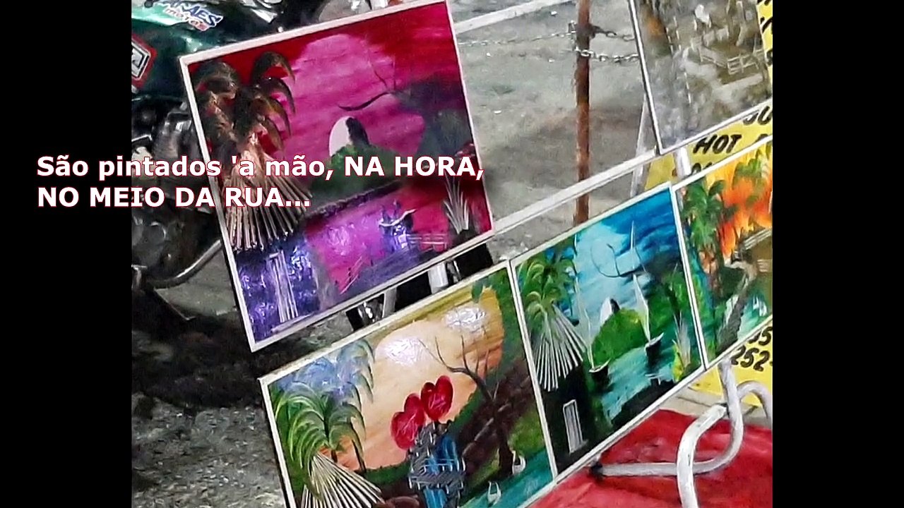 Em Caldas novas, GO. Em APENAS 6 MINUTOS Rafael faz quadro pintado a óleo em cerâmica. Ele constuma ficar ali, ao lado da FEIRA do LUAR, na Avenida Orcalino