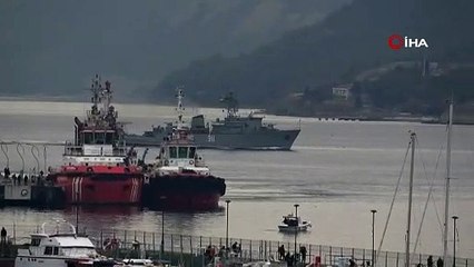 Rus savaş gemisi Çanakkale Boğazı'ndan böyle geçti