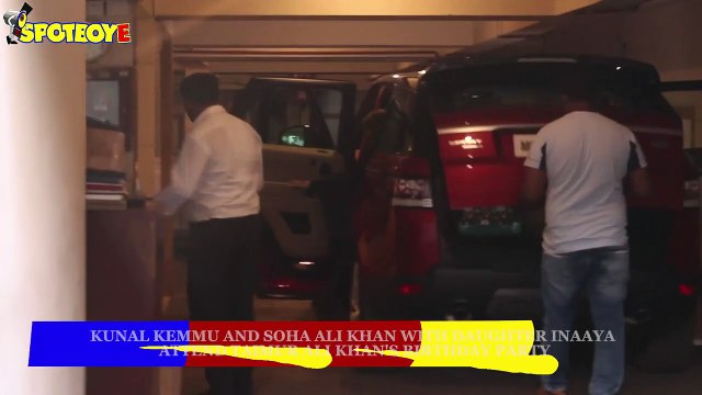 Kunal Kemmu and Soha Ali khan with daughter Inaaya attend Taimur Ali Khan's birthday party