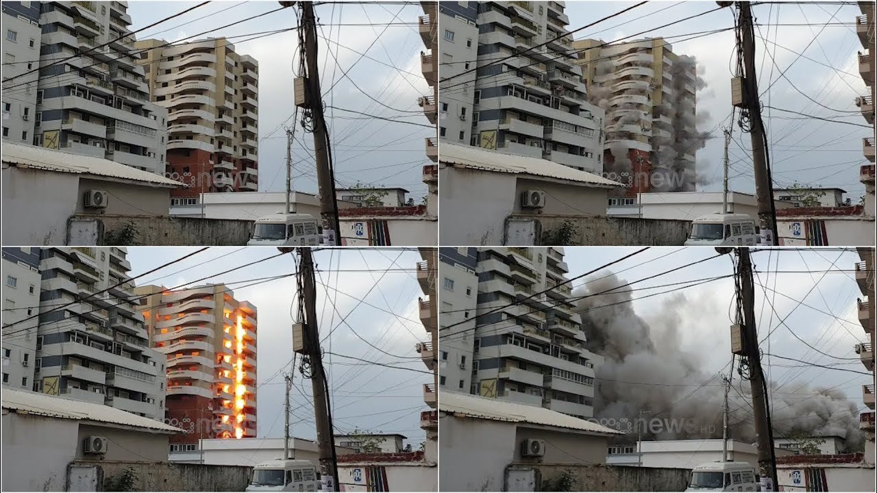 Ora News - Shembet me shpërthim të kontrolluar pallati 14 katësh në Durrës