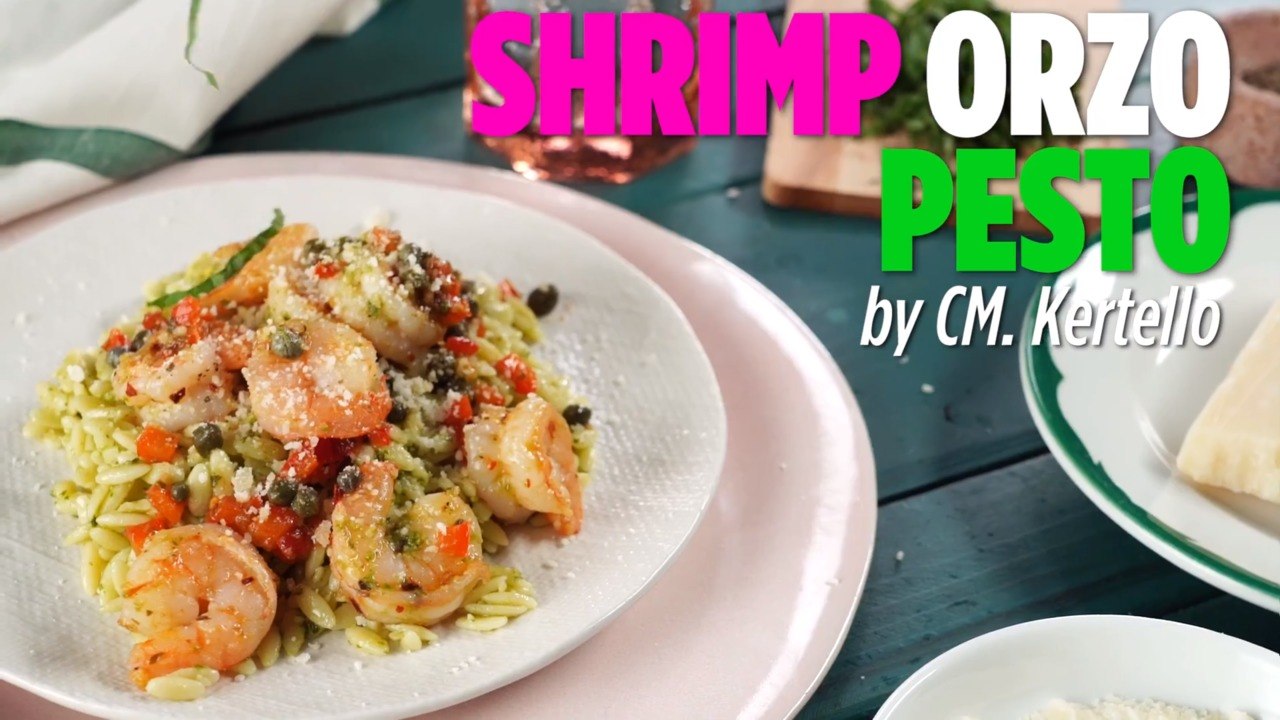 Shrimp Orzo Pesto