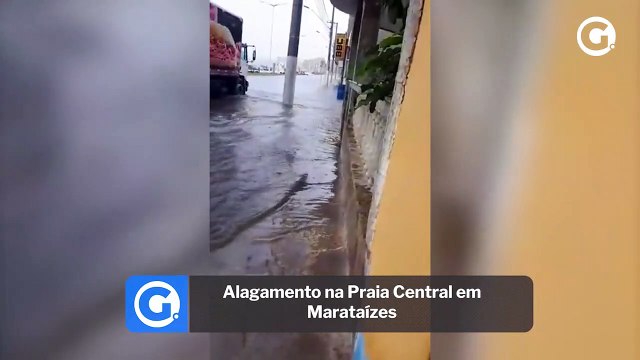 Alagamento na Praia Central em Marataízes