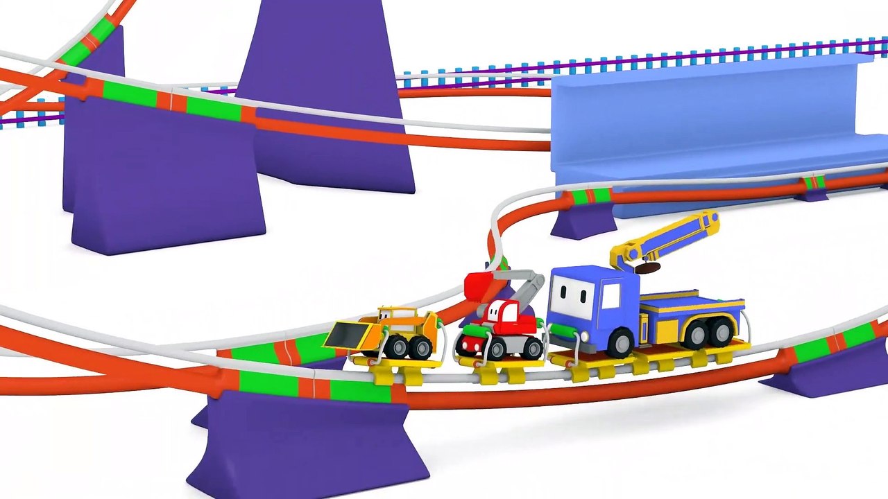 The ROLLER COASTER - Tiny Trucks Cartoon for Children - Toy trucks - Trucks Vehicles Video for Kids