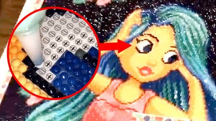 This is paint by numbers with resin rhinestones