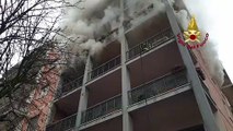 Crema (CR) - Incendio al quarto piano di un edificio (23.12.20)