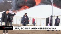 Incêndio destrói campo de refugiados na Bósnia