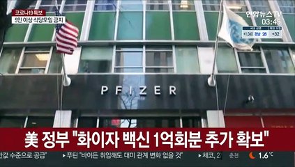 美 "화이자 백신 1억회분 추가 확보"