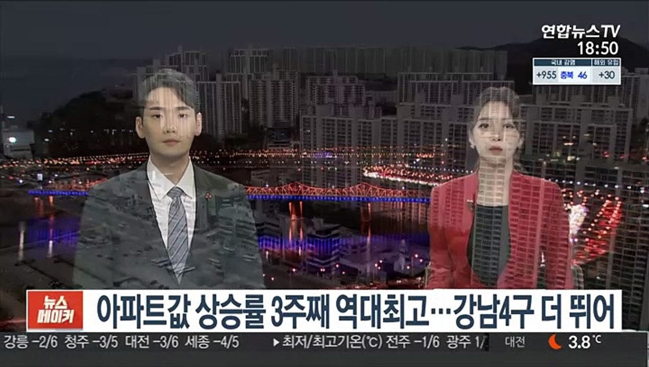 아파트값 상승률 3주째 역대최고…강남4구 더 뛰어