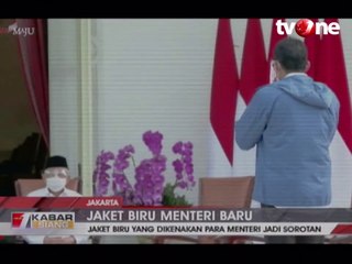 Jaket Biru Menteri Baru Jadi Sorotan