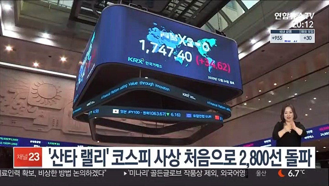'산타 랠리' 코스피 사상 처음으로 2,800선 돌파