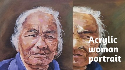 Woman acrylic portrait painting