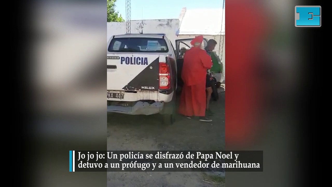 Jo jo jo- Un policía se disfrazó de Papa Noel y detuvo a un prófugo y a un vendedor de marihuana