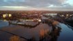 Aerial footage shows flooding around Worcester after heavy rain