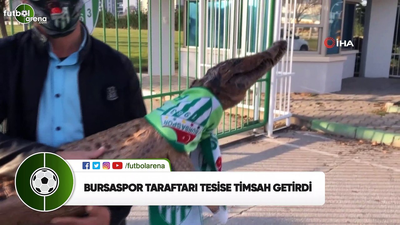 Bursaspor taraftarı tesise timsah getirdi