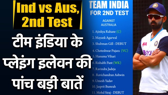 Ind vs Aus 2nd Test Playing XI: Five big points about Team India's playing XI | Oneindia Sports