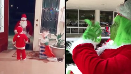 Toddler Meets Santa For The First Time & Grinch Is On Carpool Duty
