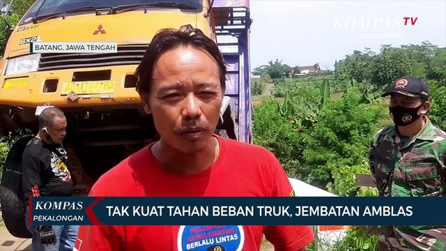 Tak Kuat Tahan Beban Truk, Jembatan Amblas