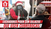 Luchadores piden con sillazos que se use el cubrebocas en Irapuato