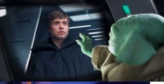 Baby Yoda and Luke Skywalker in The Mandalorian Season 2