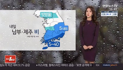 [날씨] 내일도 추위 대신 미세먼지…남부, 제주 비