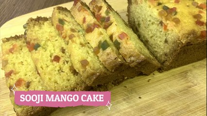 Скачать видео: Mango Cake in Blender | Sponge Mango Cake Recipe Without Oven | Suji Mango Sponge Cake | Semolina Mango Cake at Home