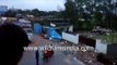Bridge falls with trucks_ Truck car parking lot in pieces after heavy rains, flooding in Hyderabad
