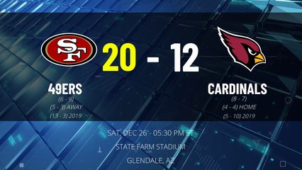 49 Ers @ Cardinals Game Recap for SAT, DEC 26 - 05:30 PM ET EST