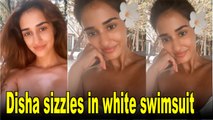 Disha sizzles in white swimsuit