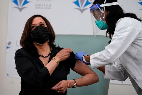Kamala Harris and Husband Doug Emhoff Receive COVID-19 Vaccine