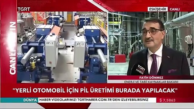 Enerji ve Tabii Kaynaklar Bakanı Fatih Dönmez TGRT Haber'de