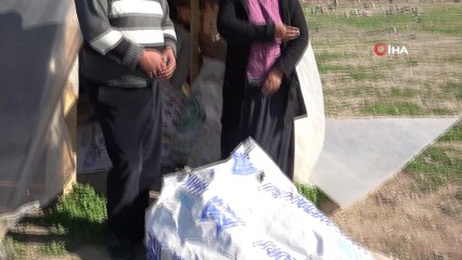 Evleri yanınca çadırda kalan ailenin eşyalarını çaldılar