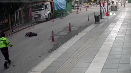 Deprem olurken camdan aşağı atladı!