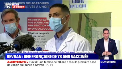 Première vaccination anti-Covid: "La patiente se porte très très bien", selon le Dr Samir Tine