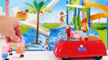 Peppa Pig Toy Learning Video for Kids - Peppa Pig Gets a New Pool and Goes Swimming